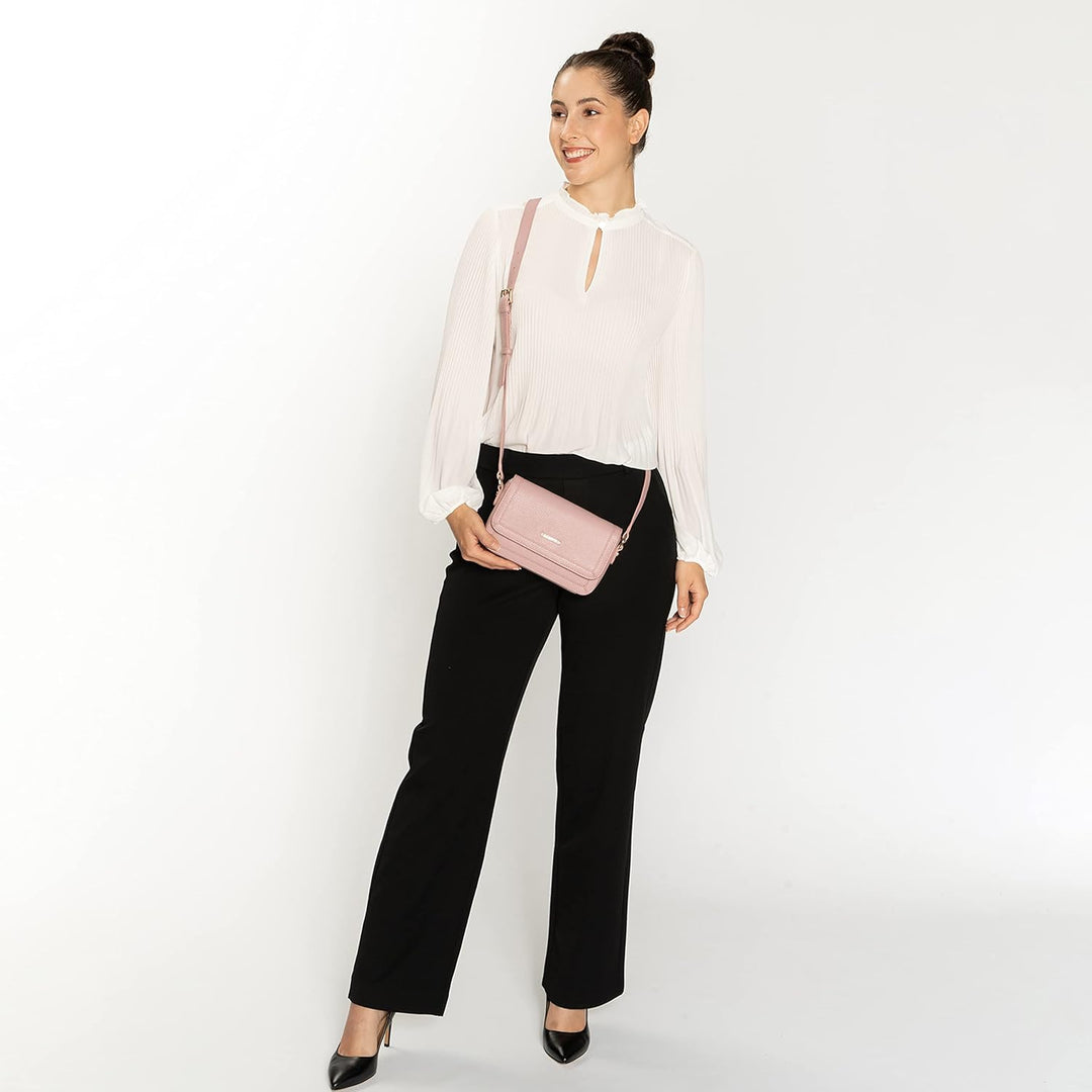 Lazarotti Bologna Leder Umhängetasche Damen | verstellbarer Schulterriemen | mittelgrosse Crossbody