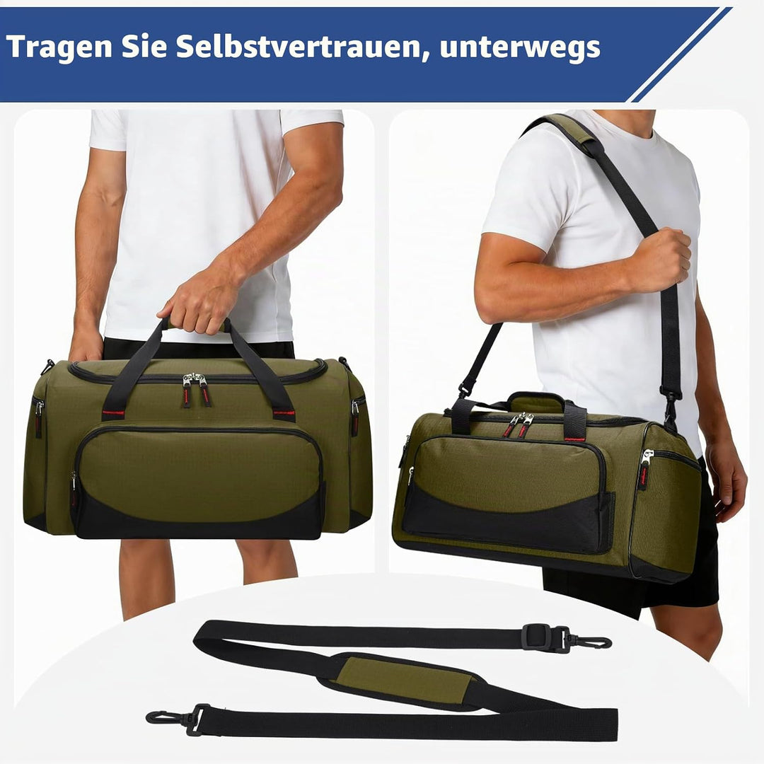 45L Sporttasche Reisetasche mit Seitentaschen - Weekender Gym Tasche Trainingstasche für Sport Fitne