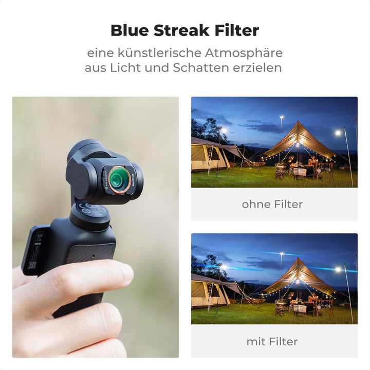 K&F CONCEPT 4 Pack Magnetic Effect Filter Set, kompatibel mit DJI Osmo Pocket 3, Black-Mist 1/4 + Bl