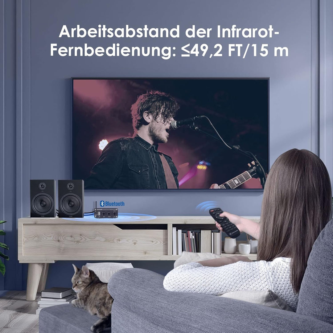 Fosi Audio BL20A Bluetooth 5.0 Heim-Audio-Stereo-Verstärker Mini Hi-Fi Klasse D Integrierter Verstär