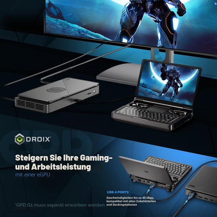 GPD Win Mini 2025 Handheld Gaming PC, AMD Ryzen 7 8840U, 8C/16T bis zu 5.1GHz, Radeon 780M GPU, 16GB