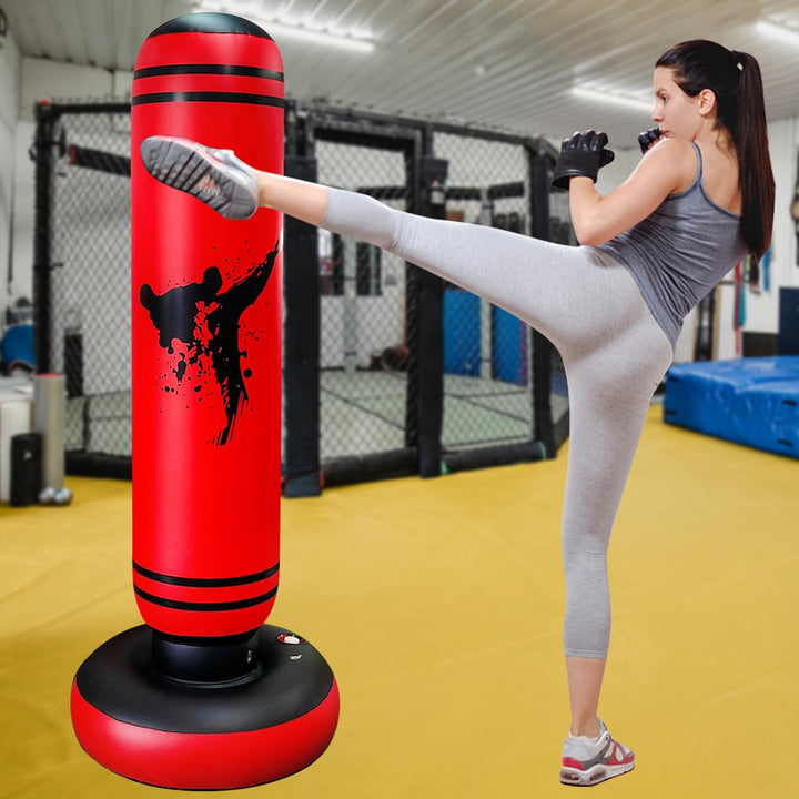 Schwerer Boxsack für Kinder Boxsack Standing Kickboxing Bag mit Stand Boxing Dummy aufblasbare Cool