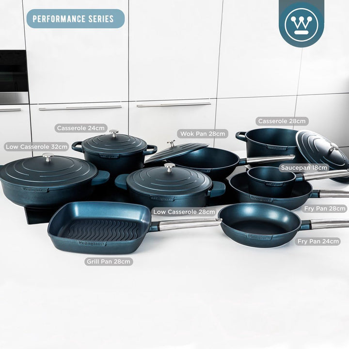 Westinghouse Wokpfanne Performance Bravery Blue - ø 28 cm - Standard Antihaftbeschichtung Blau, Blau