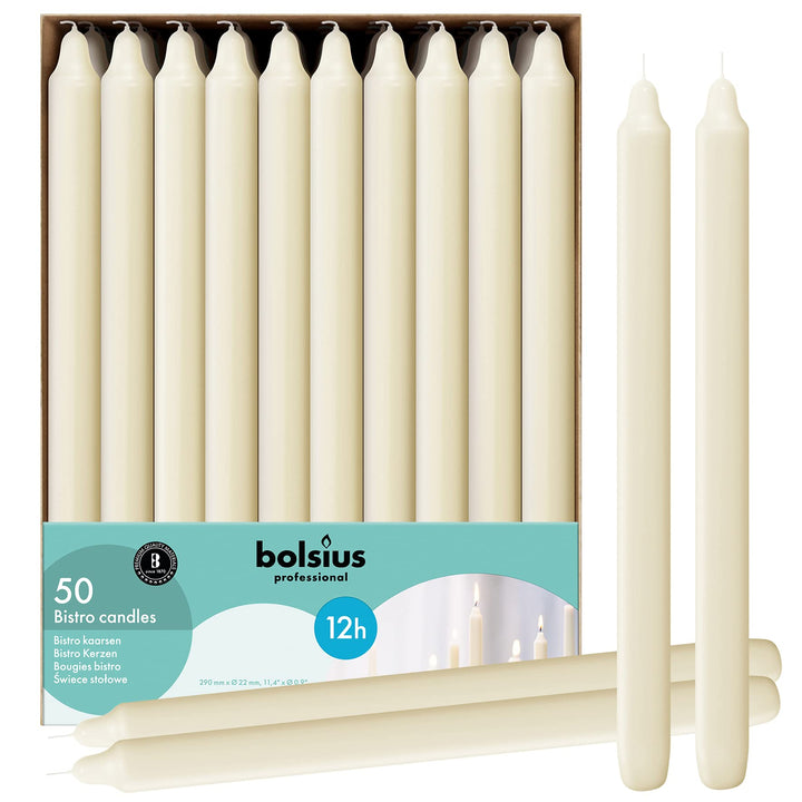 Bolsius Tafelkaars 290/22 ivoor - 50st
