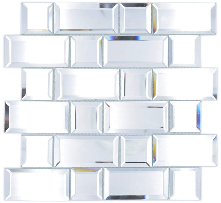 Mosaik Fliese Glasmosaik Kombination Mirror Metro Spiegel Mosaik für WAND KÜCHE Wandverblender Flies