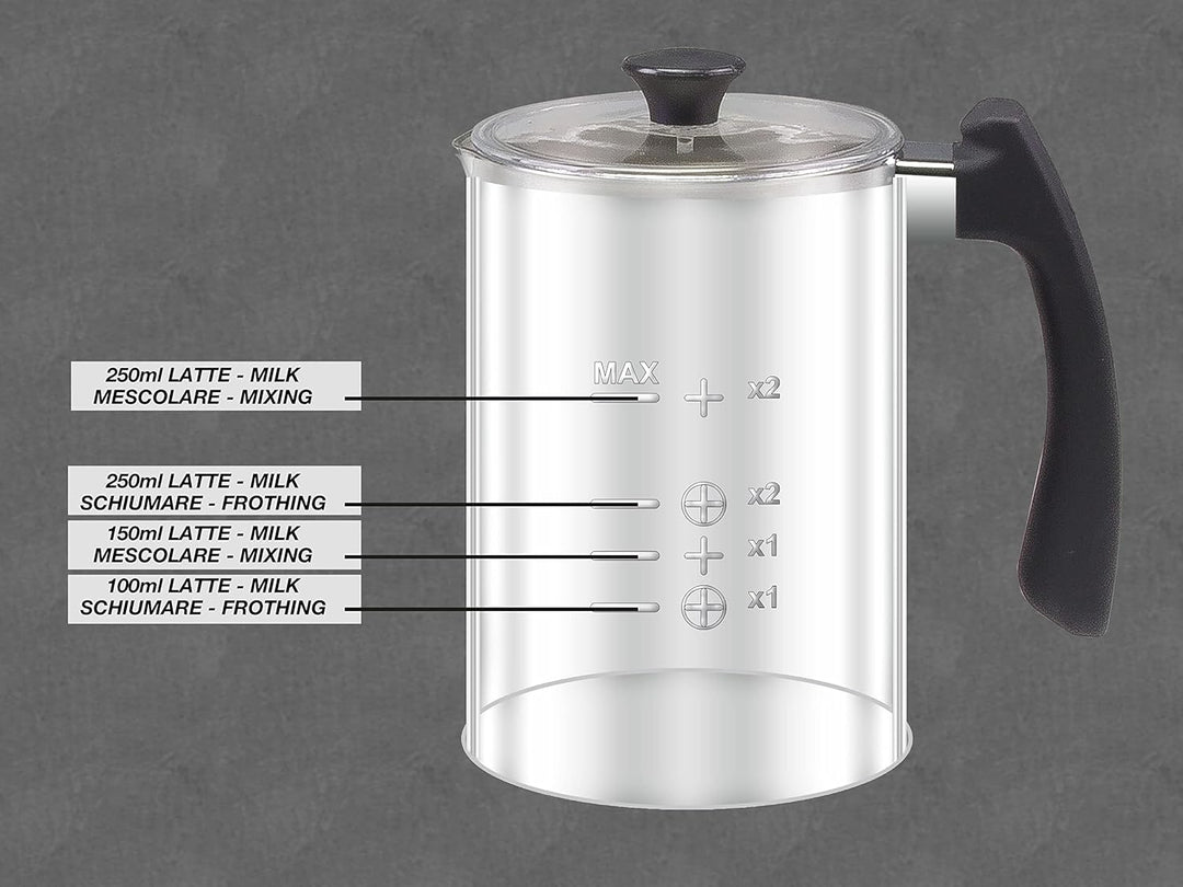 BEPER BB.200 Automatischer Milchaufschäumer, 650, ABS, 500 milliliters, Schwarz/Silber