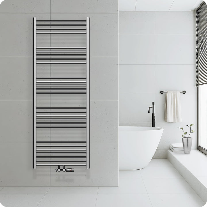 Belvit Handtuchheizkörper, 1600x600 mm, 557 Watt, Mittelanschluss, Nabenabstand 50 mm, Qualitätsstah