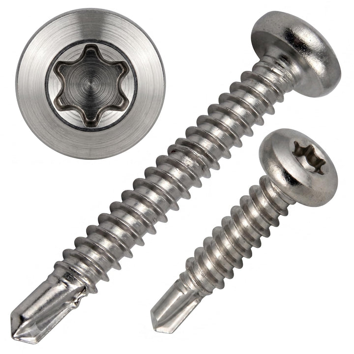 PROTECH 200 Stück Bohrschrauben Form M TORX 4,8x25 DIN 7504 Edelstahl A2 V2A Rostfrei Blechschrauben