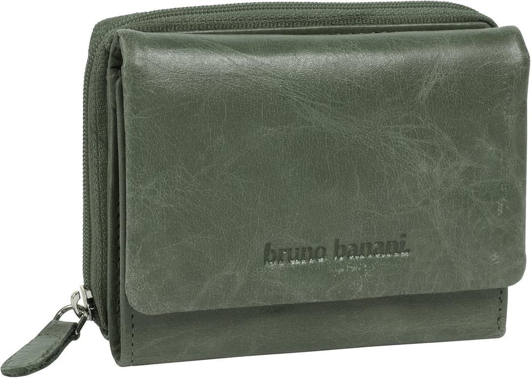 bruno banani Geldbörse Echt Leder Damen | RFID-Schutz, 4 Kartenfächer, kompaktes Portemonnaie, 1 Mün