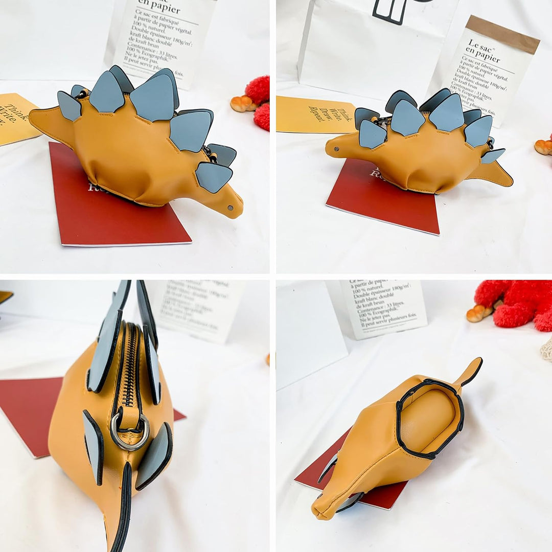 PORRASSO Mädchen Umhängetasche Damen Kreative Schultertasche Süsse Dinosaurier Geformte Handtasche V