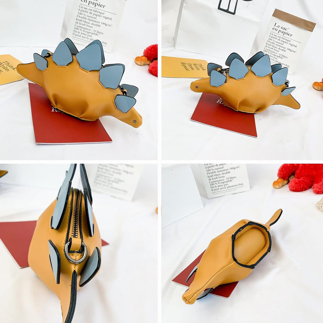PORRASSO Mädchen Umhängetasche Damen Kreative Schultertasche Süsse Dinosaurier Geformte Handtasche V
