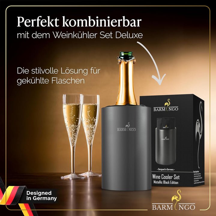 Kühlmanschette Wein 2er Set – Weinkühler Manschette für Sekt & Champagner | Flexibler Flaschenkühler