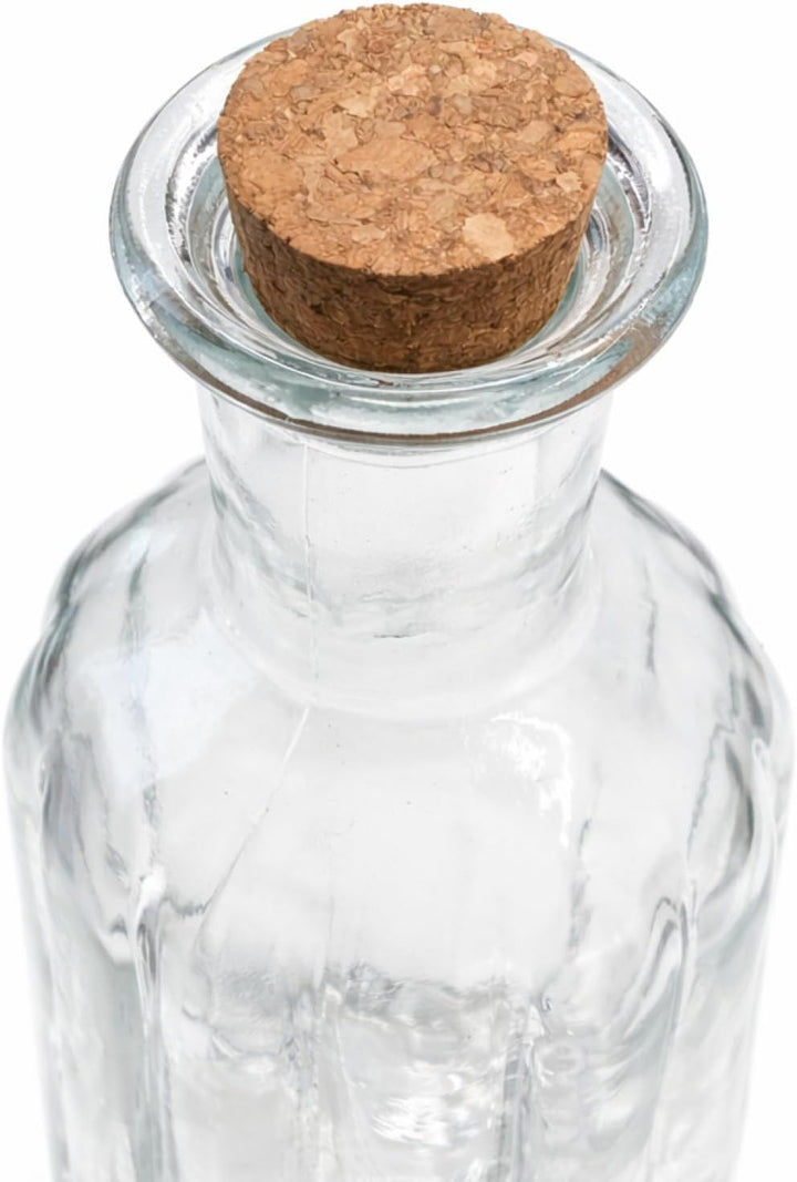 com-four® 6x Glasflasche 450 ml mit Korken - leere Flasche mit Korkenverschluss - Glasbehälter zum B