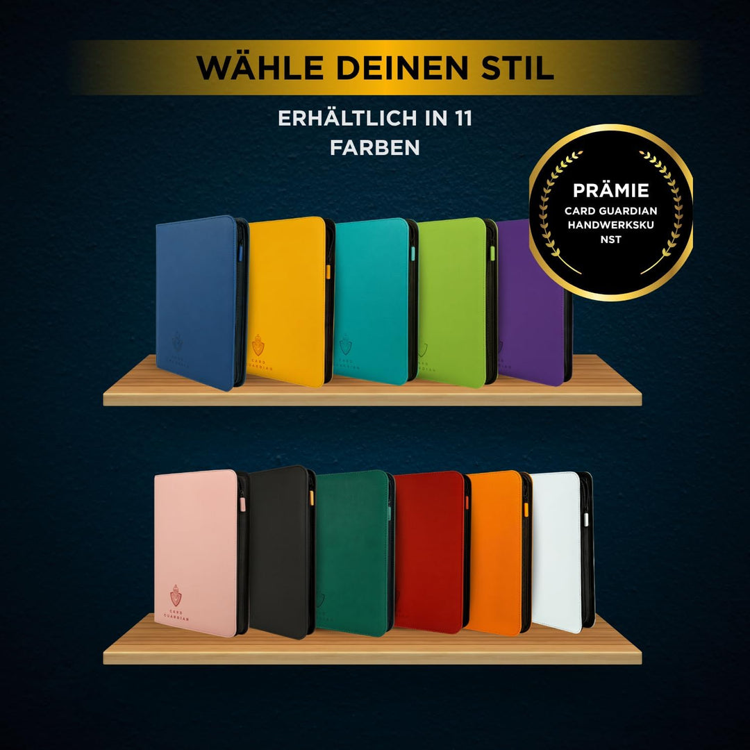 Card Guardian – Premium Sammelkarten Album mit Reissverschluss – 360 Kartenplätze – 9-Pocket TCG Bin
