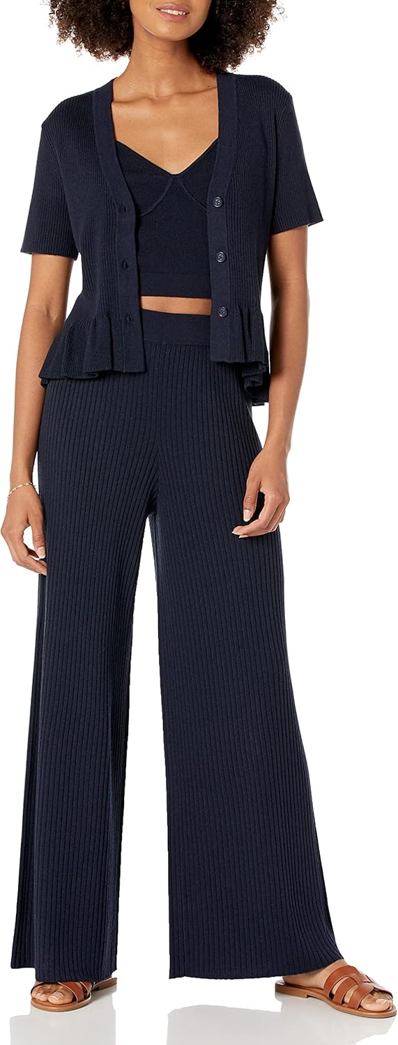 The Drop Damen Pants Catalina Pull-on Rib Sweater Pant M Marineblau, M Marineblau
