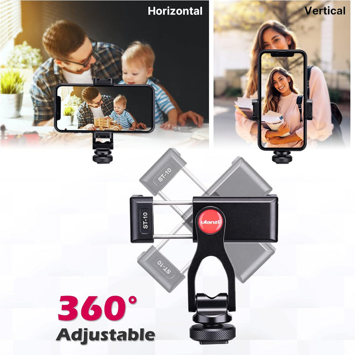 ULANZI ST-10 Metall Handyhalterung Handy Stativ Adapter Zubehör Tripod Selfie Stick Smartphone Halte