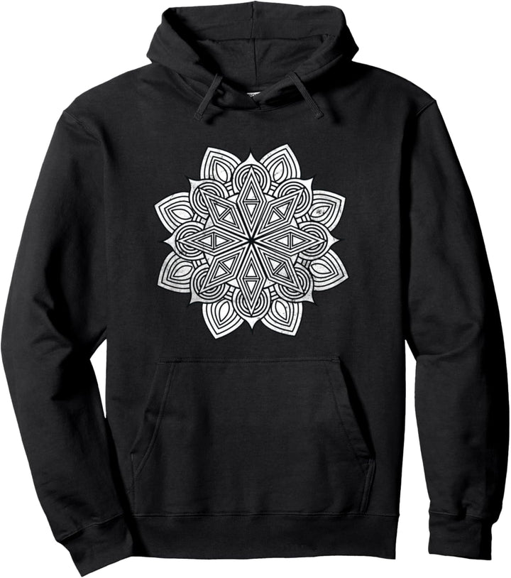 Tribal Ornament Mandala Design Spiritueller Yoga Pullover Hoodie