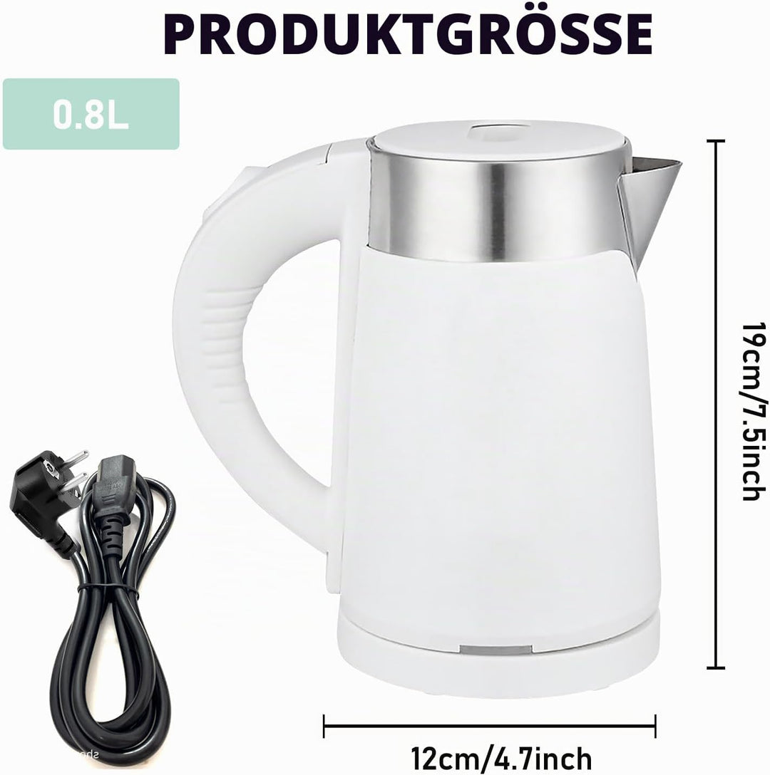Wasserkocher, 800ml Reisewasserkocher, Wasserkocher Edelstahl, 600w Wasserkochers Klein, Elektrische