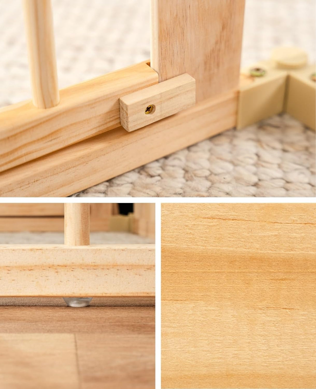 dibea Baby-Laufstall Holz-Laufgitter mit Tür 8 Elemente je 90 x 68, Baby-Laufstall, 90 x 68 cm (8 El