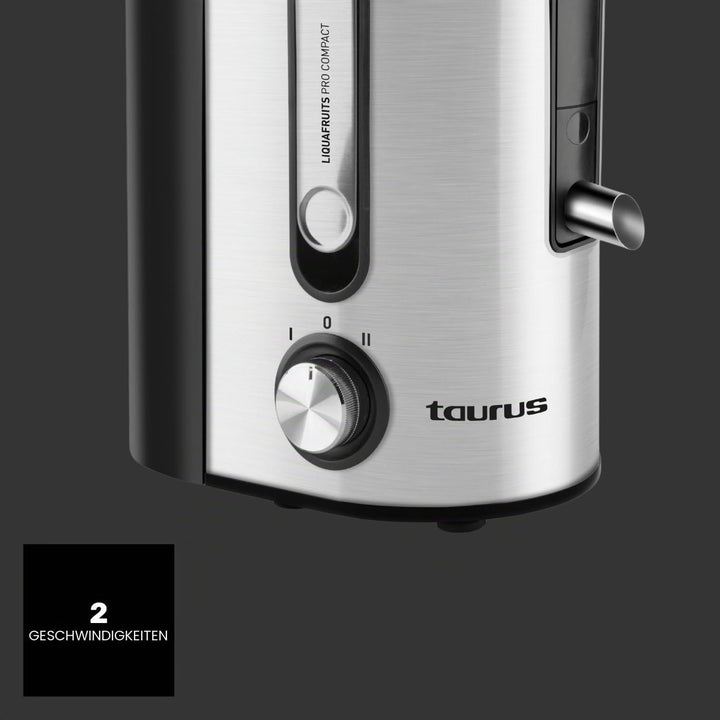 Taurus - Liquafruits Pro Compact Entsafter | 600W | Einlass 65 mm | Abnehmbarer Edelstahlfilter | 2