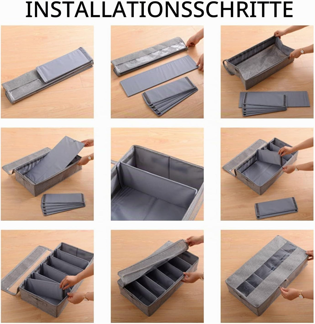 Schuhaufbewahrung Unter Dem Bett 60*33*14cm, Schuh-Regal FüR Unter Das Bett, Faltbare Aufbewahrungsb
