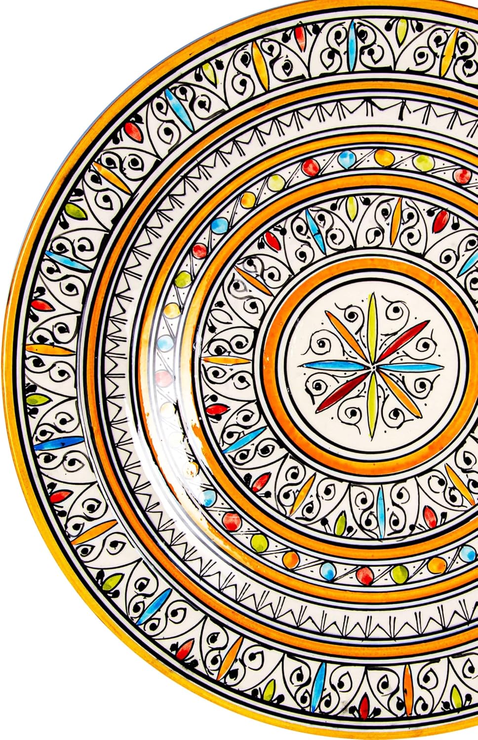 Orientalische Keramik-Obstschale Dikra aus Keramik Schale, Bunt 40 cm