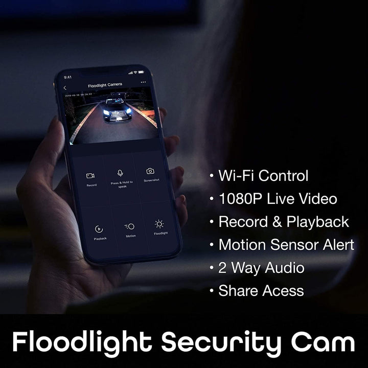 LAXIHUB Überwachungskamera Aussen 1080P-HD-Video, Schwenkbar WLAN Kamera Outdoor, IP65 Wasserdicht,