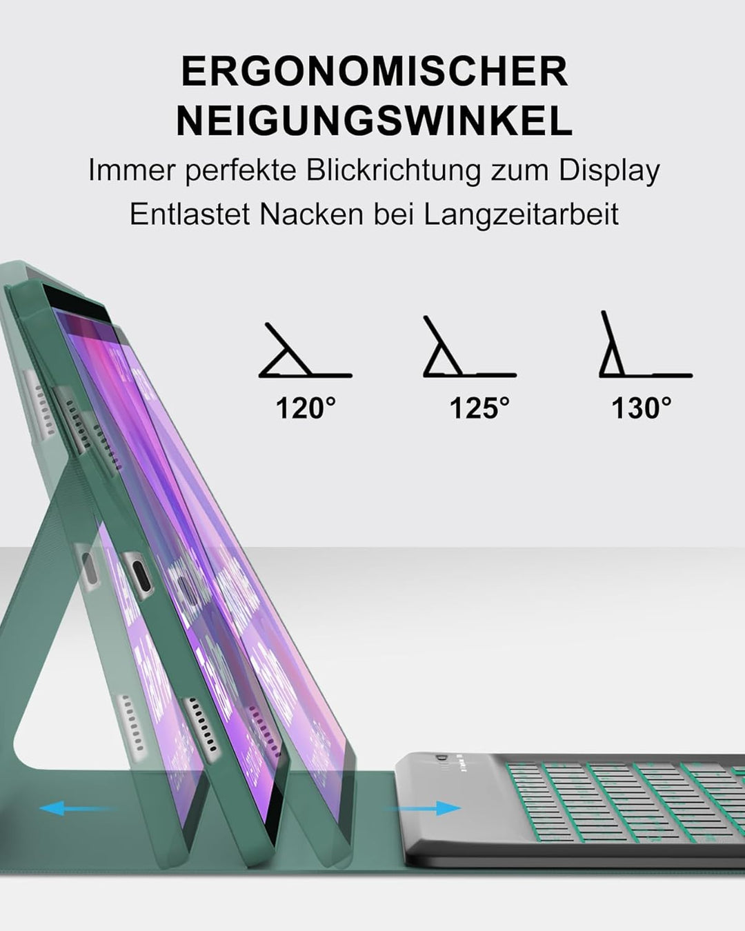 Hülle mit Tastatur & 7-Farben Beleuchteter für Lenovo Idea Tab Pro Tablet 12,7" (2025 TB373FU) & Mot