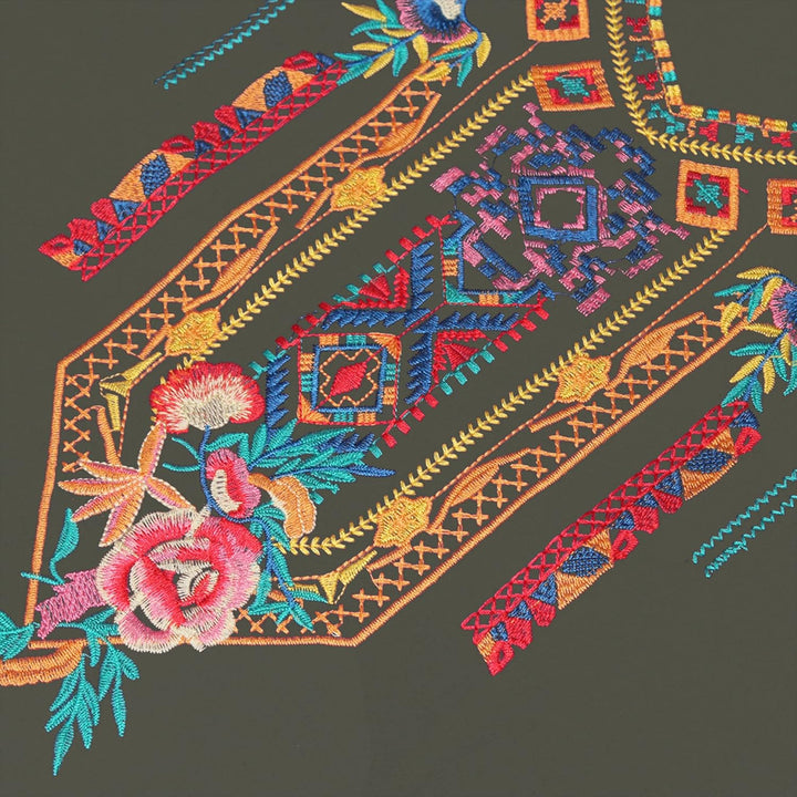 Vakakado Frauen Sommer Boho Mexican Peasant Dress Kurzarm Floral Bestickte Flowy Kleider Lose Hippie