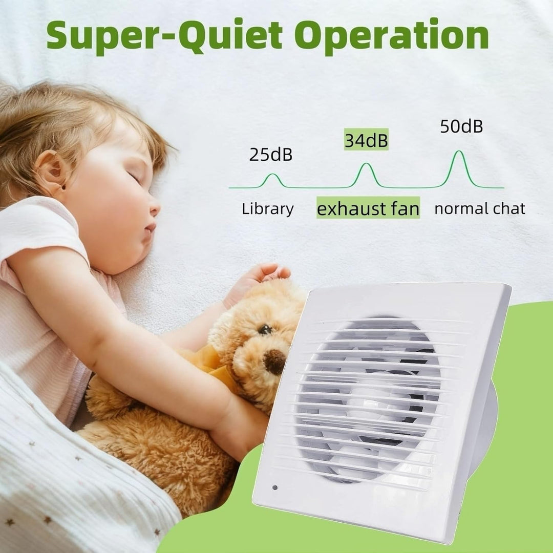 Badlüfter 100mm mit Rückstauklappe, Leiser Abluftventilator 12W Ventilator Badezimmer Lüfter mit 1,1