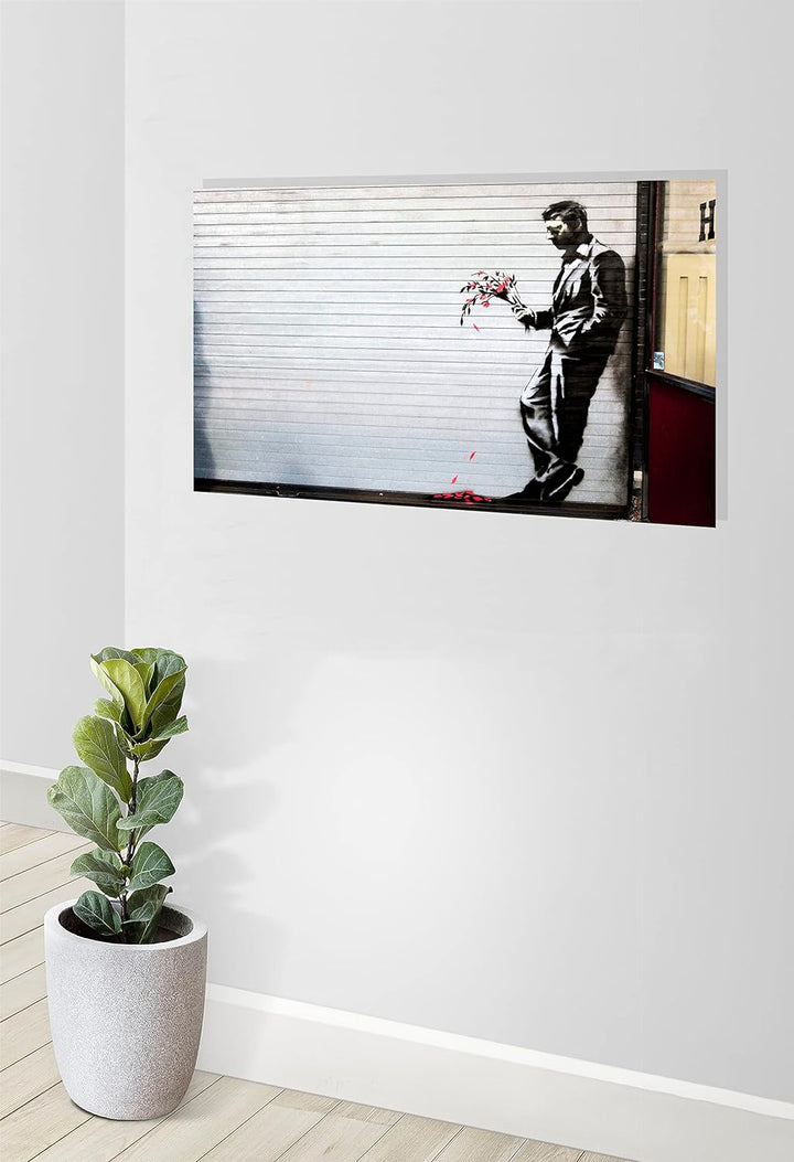 Warting In Vain By Banksy auf gerahmter Leinwanddruck, Bilder, Home Office Schlafzimmer, Wandkunst,