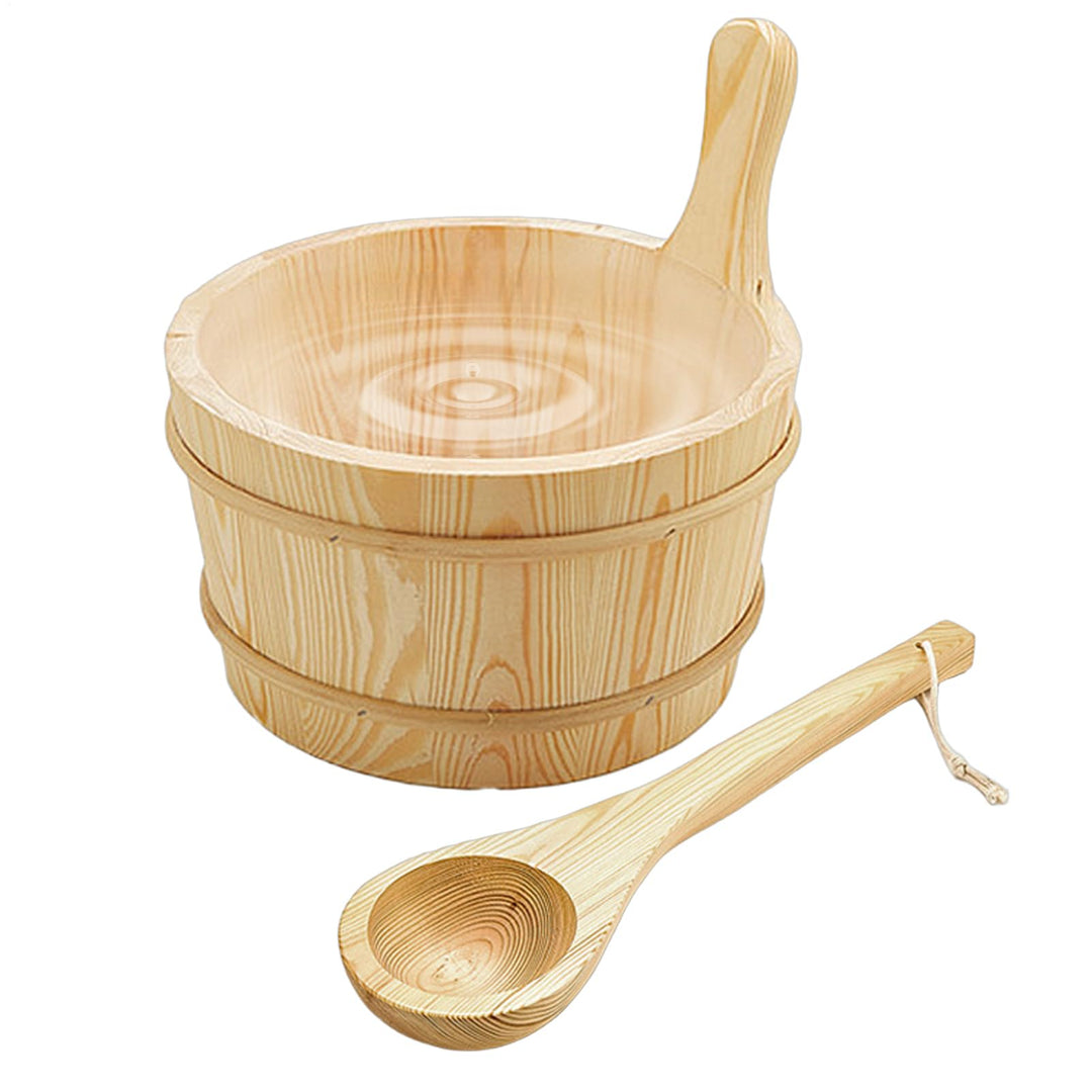 Sauna Wassereimer Und Schöpfkelle | Sauna Holz Eimer Set - Wasserdicht Eimer 4L Saunazubehör Dampfba