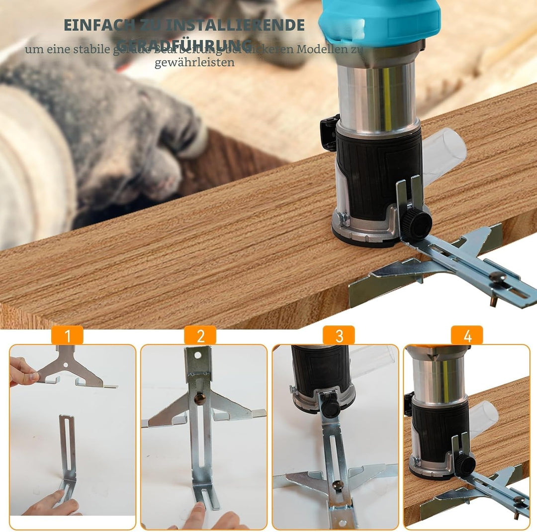 Akku Oberfräse für Makita 18 V Akku, 800 W Bürstenloser Oberfräse Trimmer Einhandfräse Kantenfräser