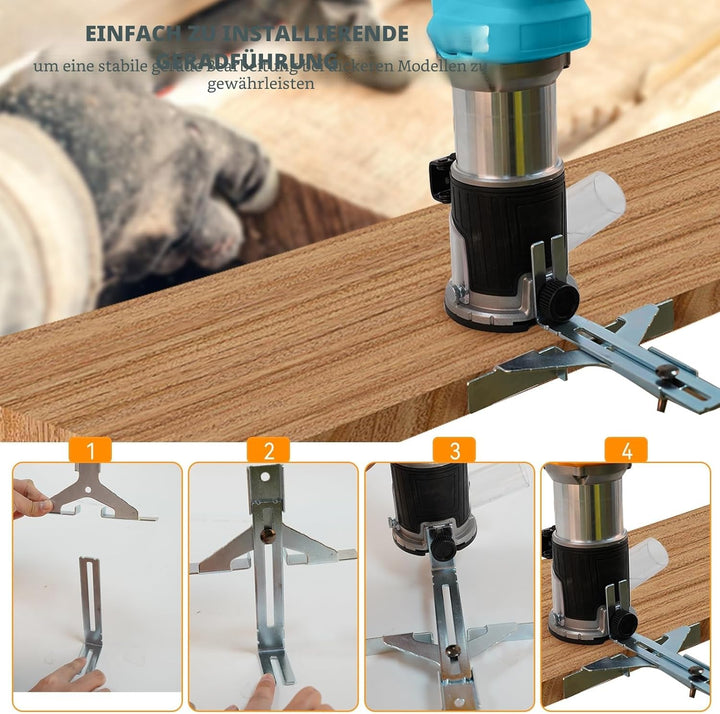 Akku Oberfräse für Makita 18 V Akku, 800 W Bürstenloser Oberfräse Trimmer Einhandfräse Kantenfräser
