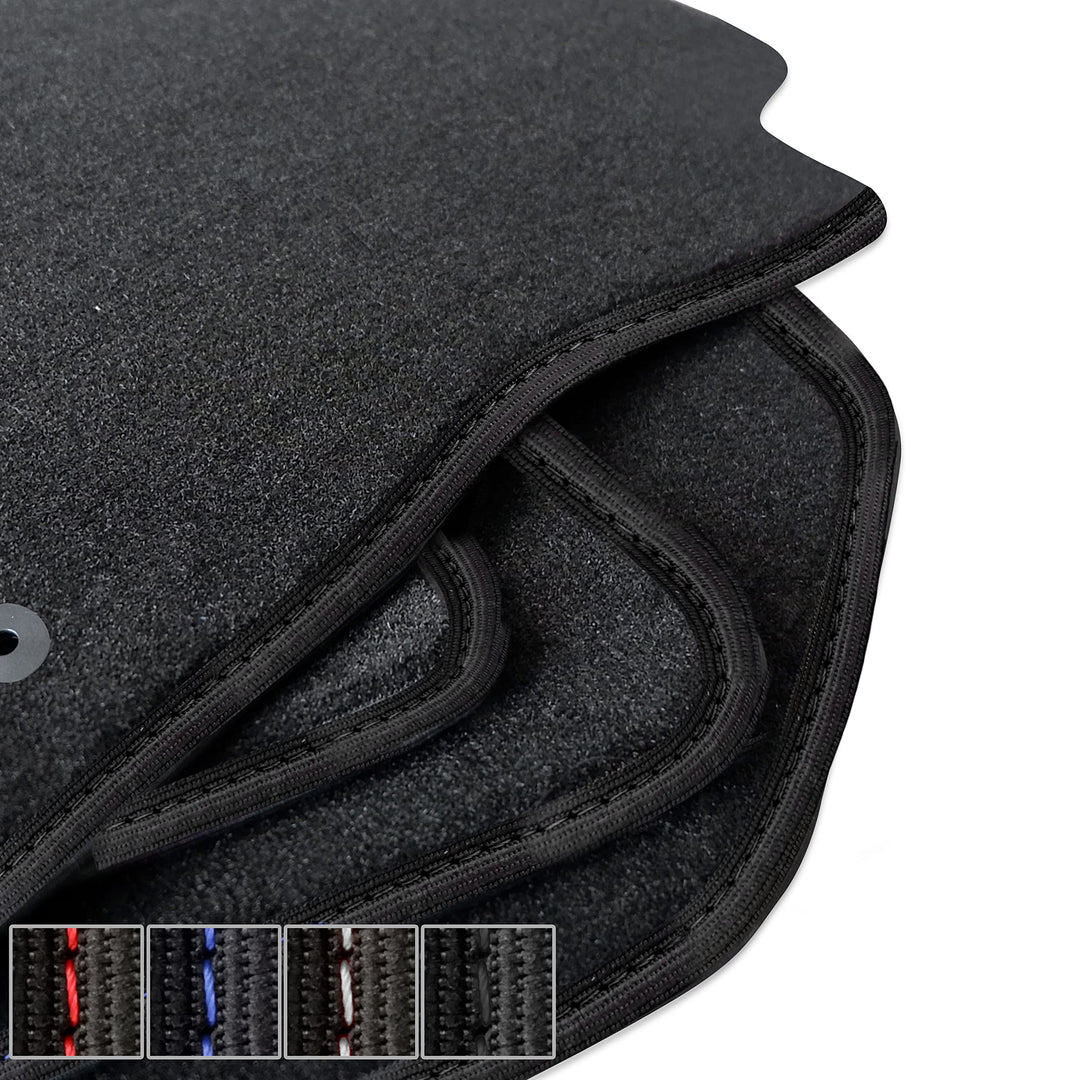 moto-MOLTICO Premium Auto Velours Autoteppiche Schwarz Automatten passend für Audi A3 III 8V, Seat L