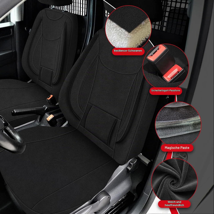 Sitzbezüge Auto für 2011-2021 VW Caddy 4, Autositzbezüge Auto-Sitzschoner Schonbezüge Sitzauflagen S