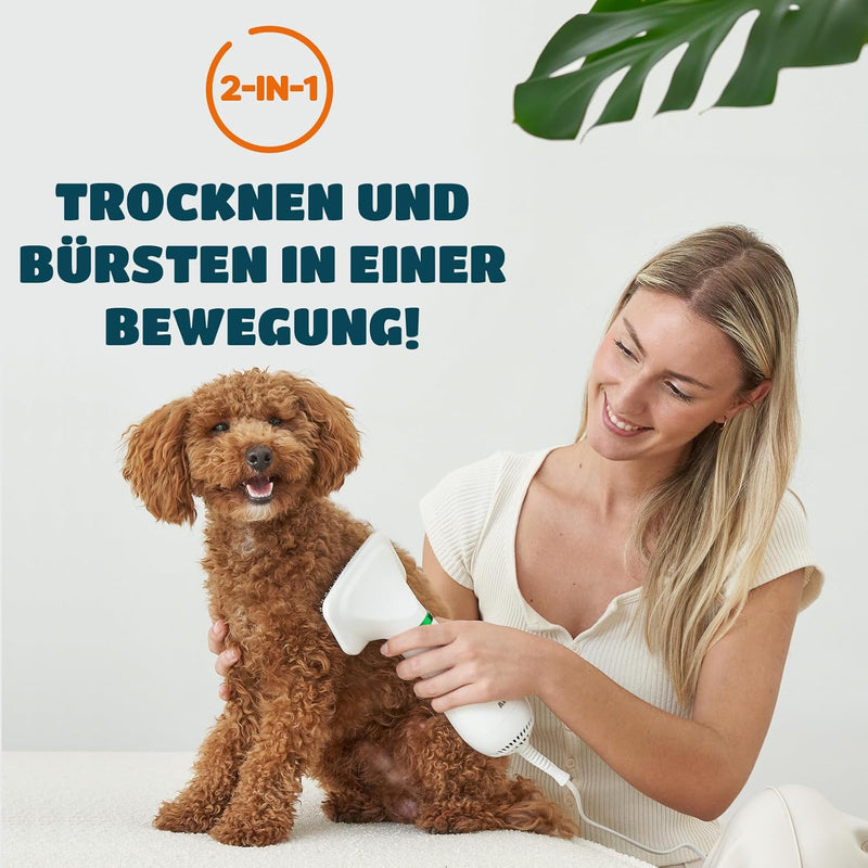 Hundefön, 2-in-1 Haartrockner / Bürste | Perfekt als Fön und Bürste für Hund, Katze oder andere Haus