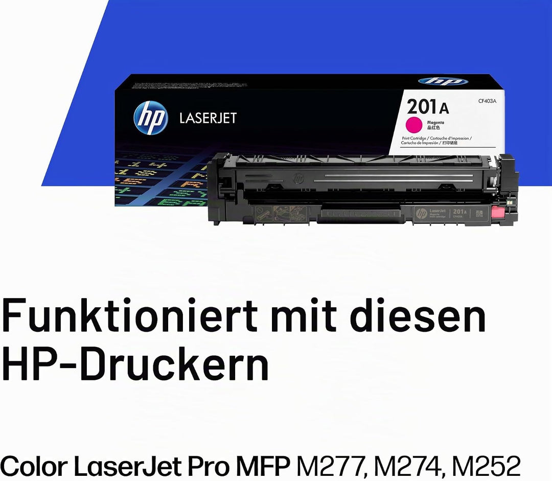 HP 201A (CF403A) Magenta Original Toner für HP Color Laserjet Pro M252, M274n, M277, Rot Rot Standar