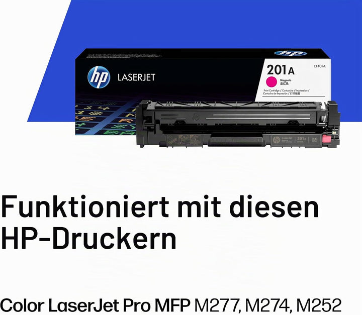 HP 201A (CF403A) Magenta Original Toner für HP Color Laserjet Pro M252, M274n, M277, Rot Rot Standar