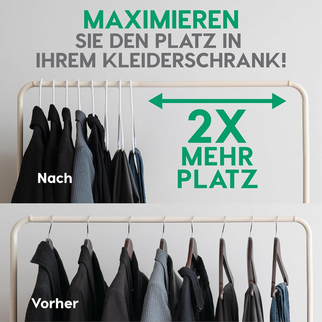 Iris Ohyama, Kunststoffbügel, 30er-Set, Weiss, BPA-frei, Stabile Kleiderbügel für Garderobe und Schr