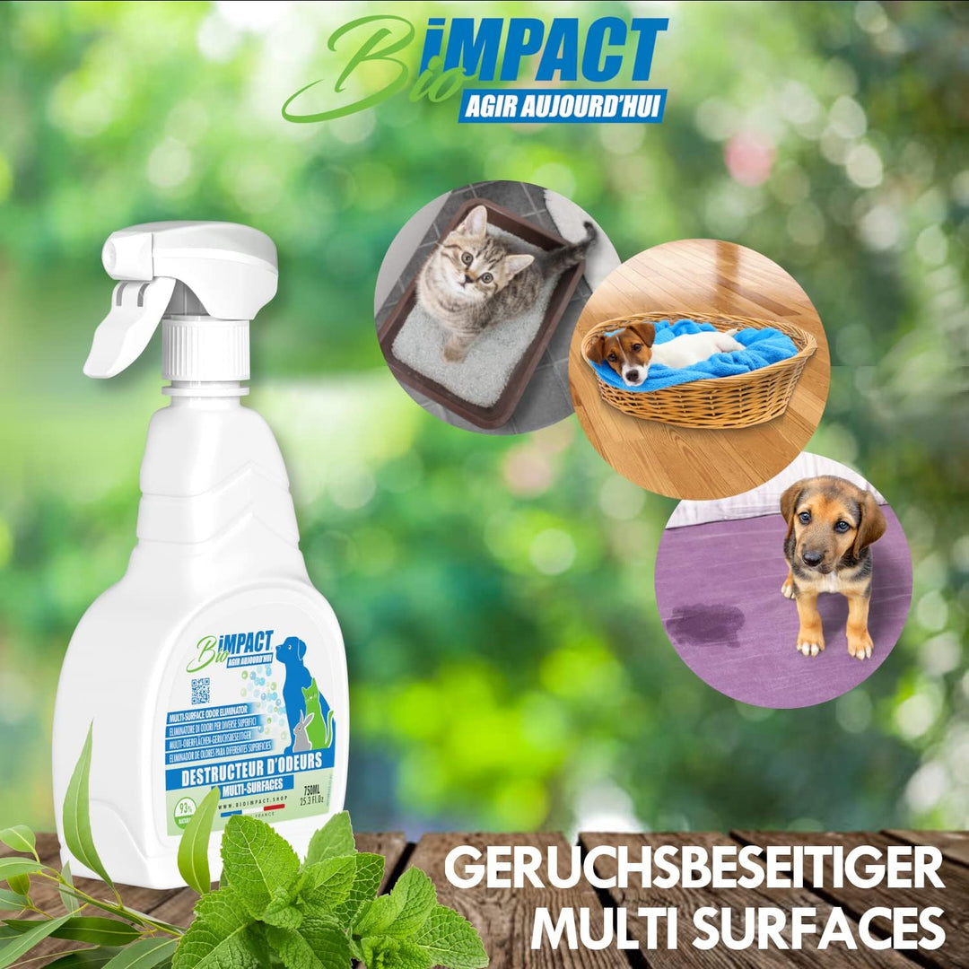 bioimpact Hundeurin und Katzenurin Geruchsentferner 2X750ml Natürlich - Nicht Abstossend - Geruchsne