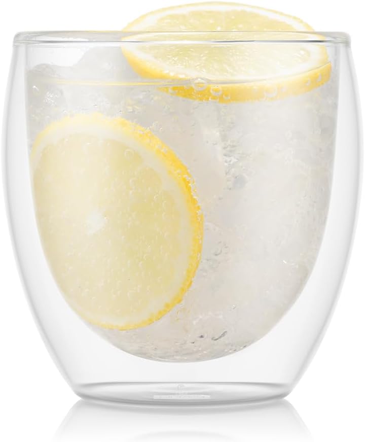 Bodum 4558-10-12 Pavina Gläser 6-er-Set 0.25 l doppelwandig, Transparent, 6 Stück (1er Pack), 6 0,25