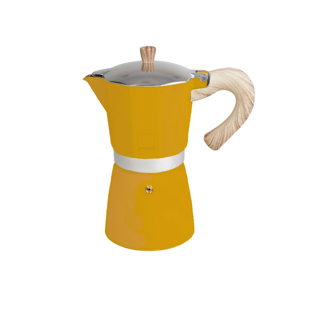 Venezia Espressokocher | Gelb | Für 9 Tassen | Alle Herdarten inklusive Induktion | Aluminium Espres