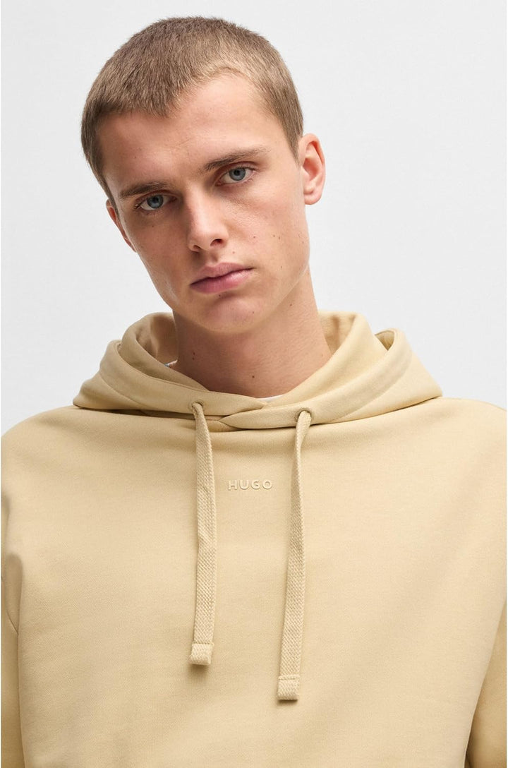 HUGO Herren Dapo Relaxed-Fit Hoodie aus Baumwoll-Terry mit Logo-Print, Beige285
