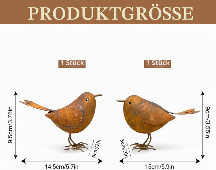 Gartenstecker Rost,2 Stück Vögel Gartenstecker,Rost Vogel Gartendeko für Draussen,Dekorative Gartenp
