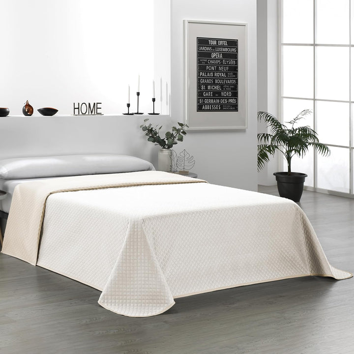 Martina Home Wendbare Tagesdecke, Beige Leinen, Bett 90 cm Bett 90 cm Beige Leinen, Bett 90 cm Beige