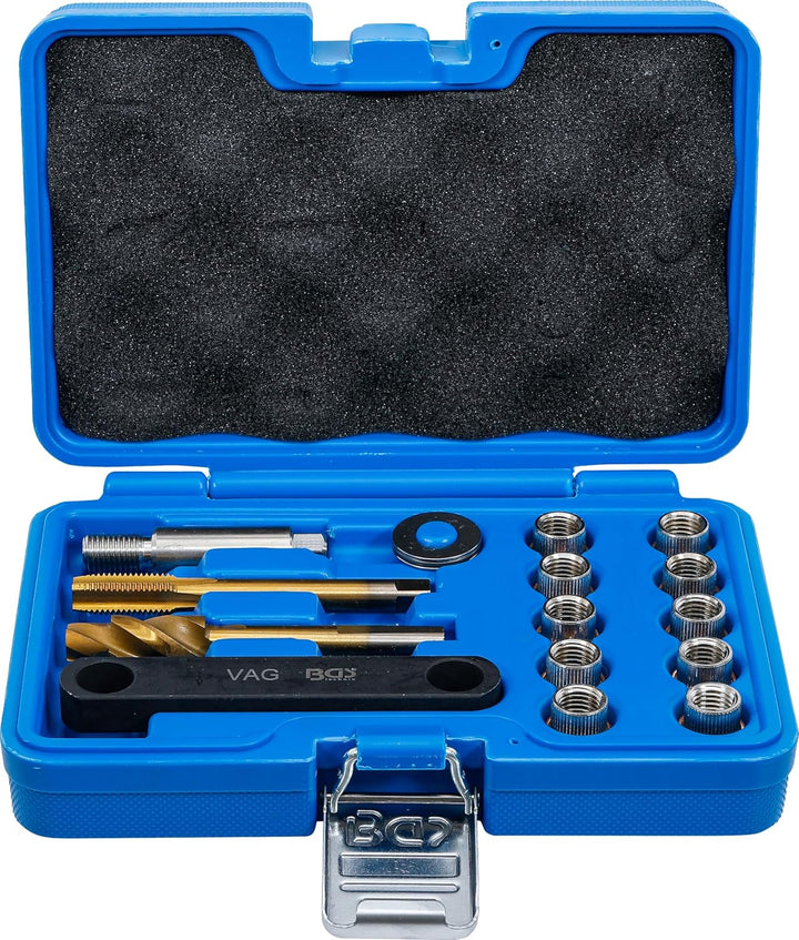 BGS 8408 | Reparatur-Satz für Bremsgewinde | 15-tlg. | für VAG | M12 x 1,5 mm | Bremssattel | Führun