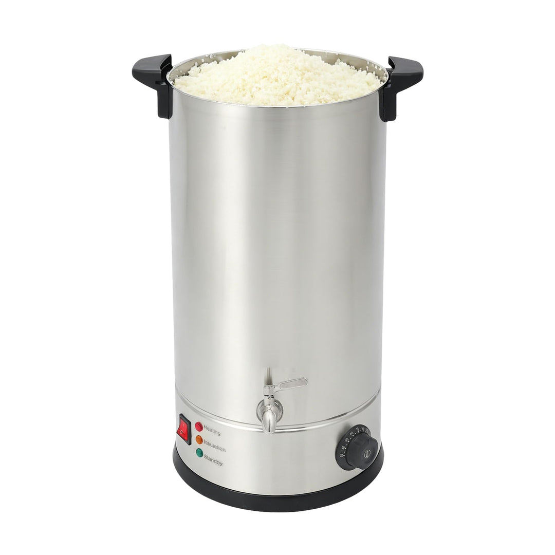 Wachsschmelzer 15L, Wachsschmelztiegel mit Temperaturregelung für Kerzen | 304 Edelstahl + PP, 1800W