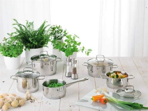 WMF Astoria Kochtopf gross 24cm, Glasdeckel, Fleischtopf Induktion 5,7l, Cromargan Edelstahl poliert