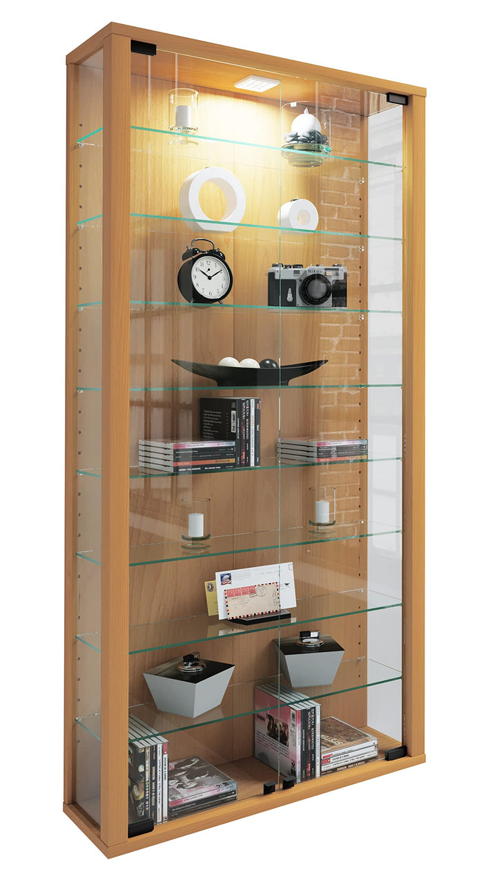 VCM Vitrine Wandvitrine Sammelvitrine Glasvitrine Regal Schrank Glas Hängevitrine ohne Beleuchtung B